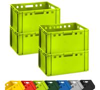4x BURI Meat Crate E3 Stackable Euro Crate Storage Crate 60x40x30 cm