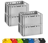 4x BURI Meat Crate E3 Stackable Euro Crate Storage Crate 60x40x30 cm