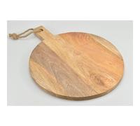 4X Buri Serving Boards Tray Round Wood Handle Cutting Kitchen Cooking Food