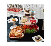 4X Cake Stands Stainless Steel Tiered Cupcake Stand 3 Tier Serving Tray Platters Table Display Cupcake Tower Cake Plates