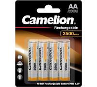 4x Camelion AA 2500mAh Ni-MH Rechargeable Batteries With Storage Box