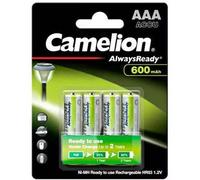 4x CAMELION AAA NiMH Rechargeable Battery 600mAh Pre-Charged Always Ready Green