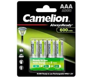 4x Camelion AAA Rechargeable Batteries 800mAh NiMH Always Ready