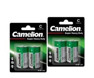 4x Camelion C Batteries 1.5V Zinc Carbon Super Heavy Duty Longlife