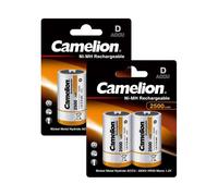 4x Camelion D NiMH Rechargeable Batteries 2500mAh 1.2V HR20 Mono