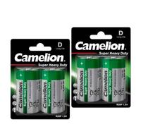 4x Camelion D R20 Batteries 1.5V Zinc Carbon Super Heavy Duty Long Life