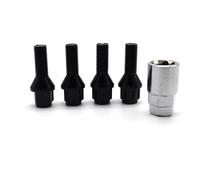 4X Car Alloy Wheel Locking Bolts Nuts Lugs Black M12x1.5 17mm Hex Taper Compatible With 1 3 5 6 7 8 Series E36 E46 E60 E61 E90 M1 Z3 Z4