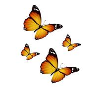 4x Car Bike Sticker Deco Sticker Set Butterfly Yellow Orange Refrigerator