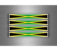 4x Car Bike Sticker Stripes Rasta Jamaican Flag Car Sticker