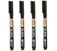 4X CD-DVD Marker Pen FINE TIP Water/UV Resist 4 Colours Smooth Dark Marking (4 Any COL Mix N Match)