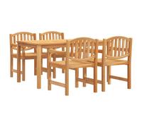 (4x chair + table, 150 cm table length) vidaXL Garden Dining Set Outdoor Table and Chairs 4 Piece Solid Wood Teak