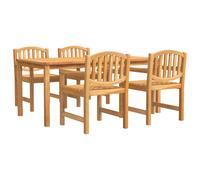 (4x chair + table, 180 cm table length) vidaXL Garden Dining Set Outdoor Table and Chairs 4 Piece Solid Wood Teak