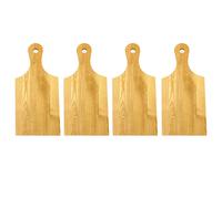 4x Chopping Board 30x14x1cm Breakfast with Handle Serving Tray From Natural Wood
