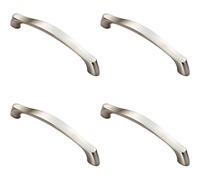 4x Chunky Arched Grip Pull Handle 194 x 17mm 160mm Fixing Centres Satin Nickel