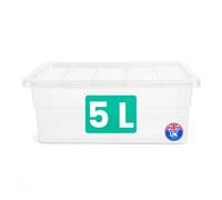 4x Clear Plastic Storage Boxs With Lid Space Saving Home Office Strong Stackabl