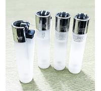 4X Clipper Lighter - Clear White Transparent Windproof Cool Refillable Clipper Lighters Multipack