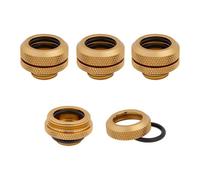 4x Corsair 14mm OD Hydro X Series XF Hardline Compression Fittings, Gold, Brass,