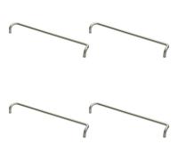 4x Cranked Door Pull Handle 19mm Dia 600mm Fixing Centres Satin Steel