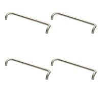 4x Cranked Pull Handle 630 x 30mm 600mm Fixing Centres Satin Stainless Steel