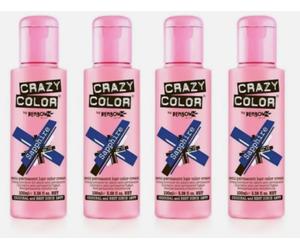 4x Crazy Color Semi Permanent Hair Dye Sapphire - 100ml