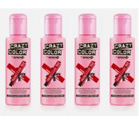 4x Crazy Color Semi Permanent Hair Dye Vermillion Red - 100ml