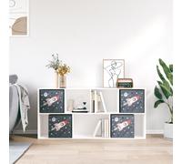 4X Cube Storage Boxes Fabric Box Organiser Foldable Collapsible Canvas Basket