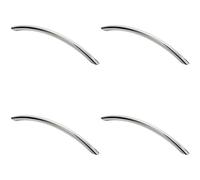4x Curved Bow Cabinet Pull Handle 190 x 10mm 160mm Fixing Centres Chrome
