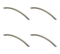 4x Curved Bow Cabinet Pull Handle 190 x 10mm 160mm Fixing Centres Satin Nickel