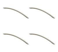 4x Curved Bow Cabinet Pull Handle 256 x 10mm 224mm Fixing Centres Satin Nickel