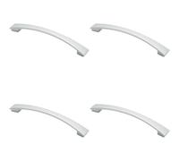 4x Curved Bow Pull Handle 218.5 x 26mm 192mm Fixing Centres Polished Chrome
