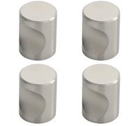 4 Pack | Cylindrical Cupboard Door Knob - 16mm Diameter - Stainless Steel Cabinet Handle | Small Cupboard Door Knob - Wardrobe Cabinet Pull Handle - Suitable for Lightweight Internal Doors