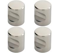 4x Cylindrical Cupboard Door Knob 25mm Diameter Polished Stainless Steel Handle