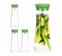 4x Cylindrical glass decanter Modern Drink Dispenser Airtight Cylindrical Carafe