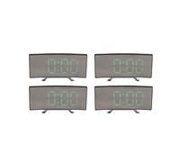 4X Digital Alarm Clock, 7 Inch Curved Dimmable LED Screen Digital Clock for Kids Bedroom, Green Large Number Clock