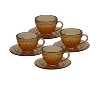 4x Dollhouse Miniature Tea Cup Set Miniature Tableware for Dollhouse Kitchen Brown