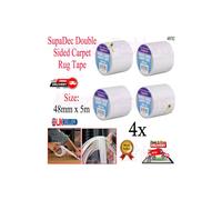 4x Double Sided Heavy Duty Carpet Rug Tape Roll Adhesive 48mmx5m