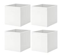 4x Drona Storage Box Shelves Organizer Velvety Fabric Box White 33x38x33 cm