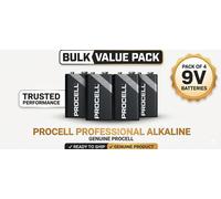 4x Duracell 9V Industrial Procell Power Alkaline Battery Smoke Alarm LR22 MN1604