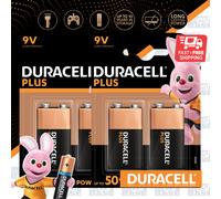 4x DURACELL 9V Plus Power Alkaline Batteries DURALOCK 6LR61 MN1604 Longest Expir