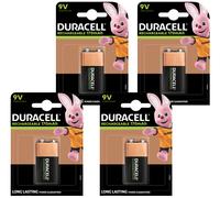 4x Duracell 9V Rechargeable 170mAh Ultra Batteries PP3 Block 6LR61 Duralock
