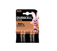 Duracell Plus AAA Battery Alkaline 100% Extra Life Pack of 4 5009378 DU14111