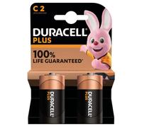 4X Duracell C Plus LR14/MN1400 Alkaline (2 Blisters of 2 Batteries) 4 Batteries