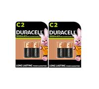 4X Duracell C Rechargeable 3000 mAh HR14/DC1400 (2 Blister Packs of 2 Batteries) 4 Batteries