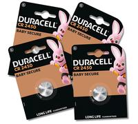 4x DURACELL CR2450 Batteries 3V Lithium Coin Cell DL2450 2450 EXPIRY 11/2033