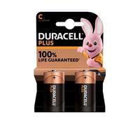 4x Duracell Plus C 1.5V Alkaline Batteries Copper & Black Pk2 LR14MN1400