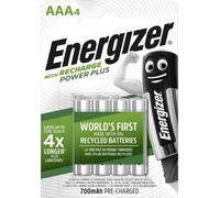 4X Energizer Power Plus AAA HR03 Rechargeable Batteries 700mAh NiMH
