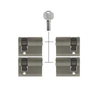 4x Euro Profile Half Cylinders 40mm 30/10, Keyed Alike, With 20 Keys (Locking Nose adjustable to 8 positions)