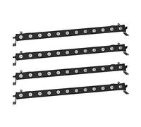 4x Eurolite LED BAR-12 RGB + UV 1M Batten Bar Uplighter Wall Washer DMX