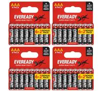 4X Eveready Super Heavy Duty Aaa Zinc Batteries, Pack Of 8 (32X Batteries In Total)