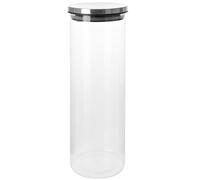 Carousel Home and Gifts Modern Minimalist Round Glass Spaghetti Pasta Cereal Food Storage Airtight Tin Jar Container With Lid, 29cm (H) x 10cm (D), Kitchen, Breakfast Room